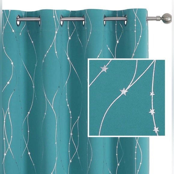 Smile Weaver Other - ⭐️BRAND NEW⭐️ SMILE WEAVER Teal Green Curtains | 2 Panels Aqua/Turquoise 52Wx54L